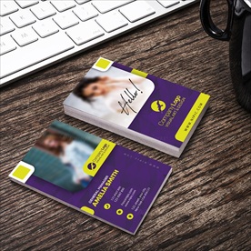 高端紫色竖版商务保险美发美容名