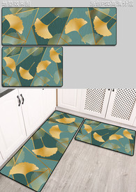 北欧几何抽象厨房地垫