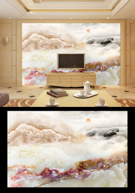 大理石电视背景墙
