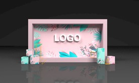 美陈 春季布置 堆头 粉色组景