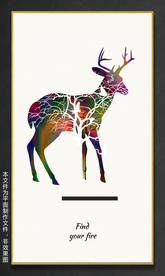 个性驯鹿画