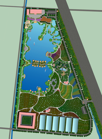 农家乐景观设计彩色平面图分层