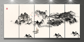 山水壁画