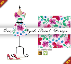 矢量唯美木棉四方连续