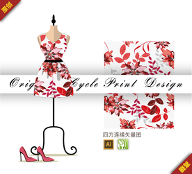 矢量桔梗四方连续