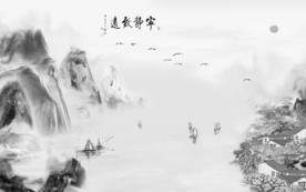 烟雾灰色新山水画 tif分层