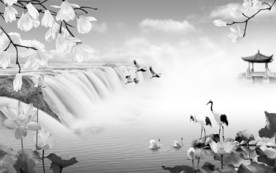 高端灰色新山水画 tif分层