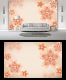 现代花朵电视背景墙