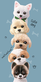 手绘可爱狗狗大眼萌宠玄关