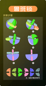 鲁班锁鲁班球解法步骤示意图