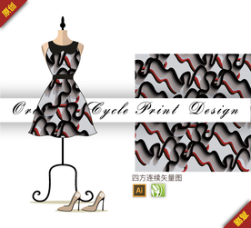 抽象几何条纹四方连续