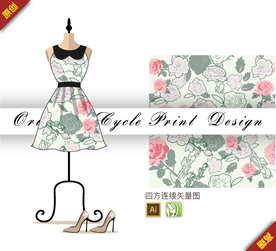 传统中国风牡丹四方连续