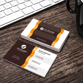 橙色咖啡色白色商务名片
