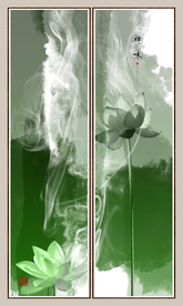 新中式荷花装饰画