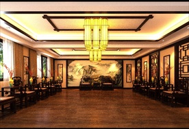 中式大气会客厅效果图