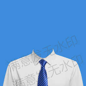 蓝色领带白衬衫证件照素材