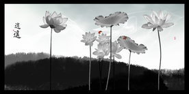 高雅荷花装饰画