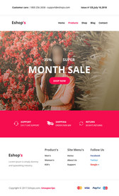 红色电商电子邮件email模板