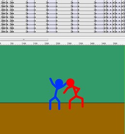 蓝红火柴人打斗的动画15秒