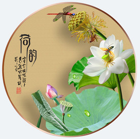 原创高清荷花荷韵装饰画壁画