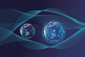 抽象线条地球区块链大数据蓝色科