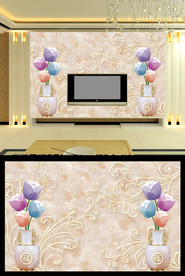 大理石插花背景墙