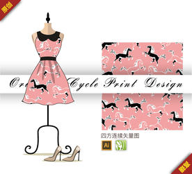 矢量马动物四方连续