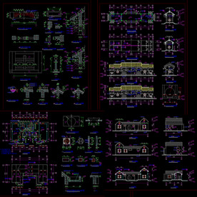 亭廊建筑施工图