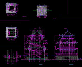 寺院建筑结构图纸