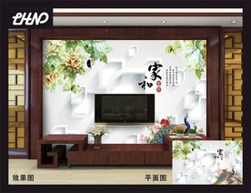 3D电视客厅背景墙