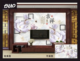 3D电视客厅背景墙
