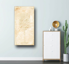 浮雕花朵背景墙