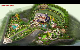 新农村别墅园林景观效果图