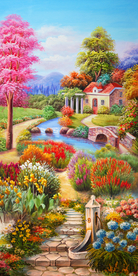 欧式小镇油画风景玄关