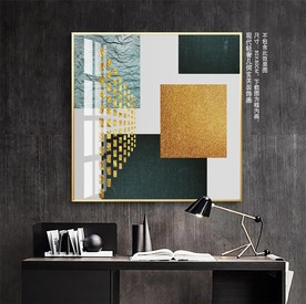 现代几何轻奢金箔装饰画