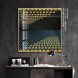 抽象金箔几何装饰画