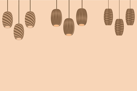 矢量图各种条纹图案的吊灯