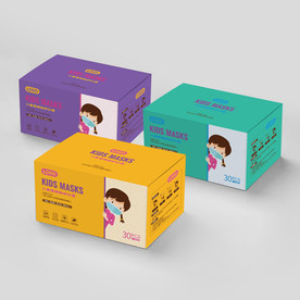口罩包装 彩色儿童口罩