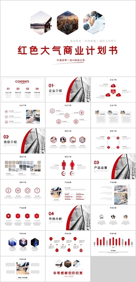 红色大气商业计划书PPT