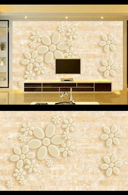 艺术花朵背景墙