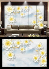 珠宝花朵背景墙