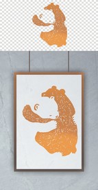 北极熊 环保 拥抱 金色白色熊