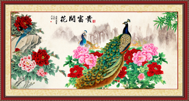 孔雀牡丹图