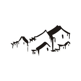 徽式古典房屋简笔画图标矢量图