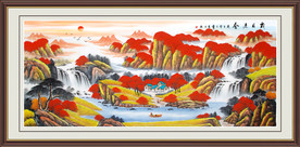 鸿运当头聚宝盆国画