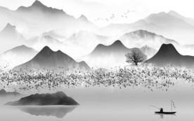 爆款高端山水画 tif分层