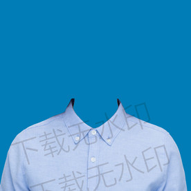 女士蓝色衬衫寸照