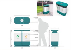 垃圾桶 户外垃圾桶 双桶垃圾桶