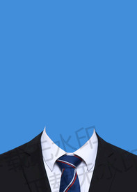 蓝色领带西装模板