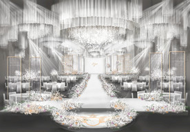 白色香槟大气婚礼效果图